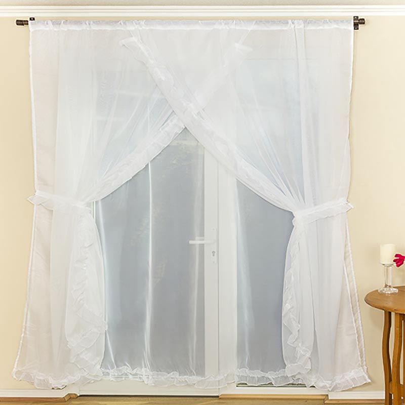 Cortinas Velo Romántico 3 Piezas / Blanco - Doral | BUALE