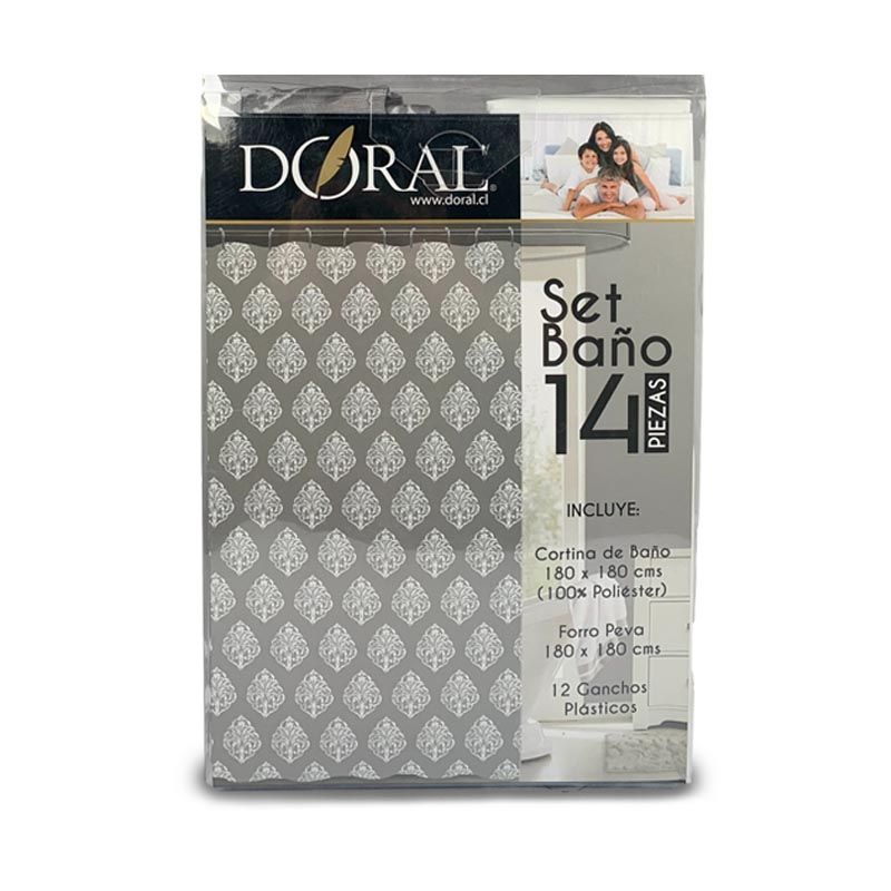Set de Baño 14 Piezas Blanco Gris - Doral | BUALE