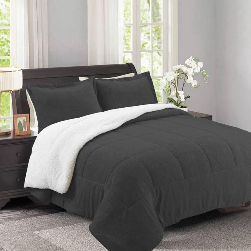 Cubrecama Sherpa Liso King / Gris - Doral | BUALE