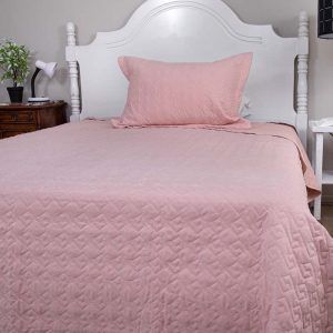 Quilt Velvety 1.5 Plaza / Rosa Pastel - Doral