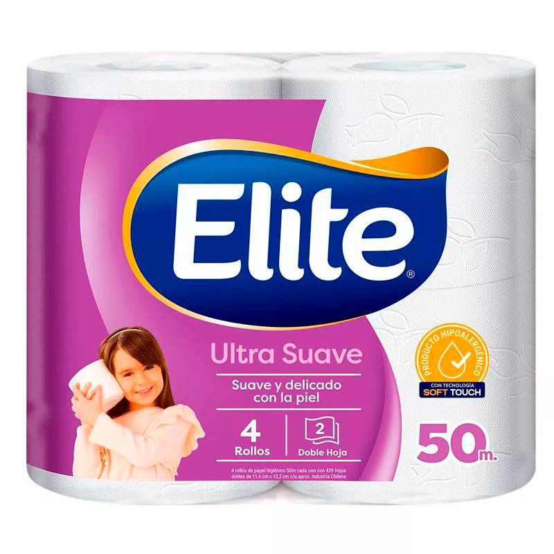 Papel Higiénico Doble Hoja 4 und 50 mts - Elite