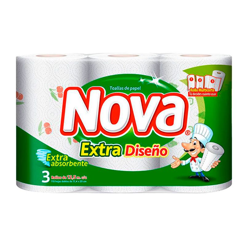 Rollo Toalla Papel Cocina Extra 3 Unidades - Nova