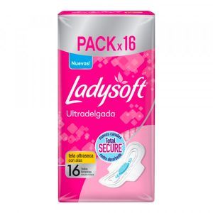 Toallas Higiénicas Ultra Delgada Malla con Alas 16 und - Ladysoft