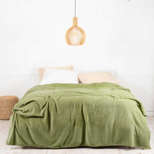 Frazada Coral Embossed 2 Plazas / Oliva - Mashini