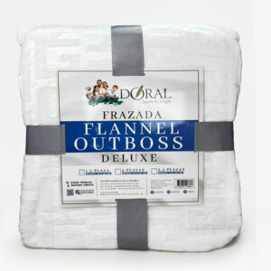 Frazada Flannel Outboss Deluxe 2 Plazas / Blanco - Doral