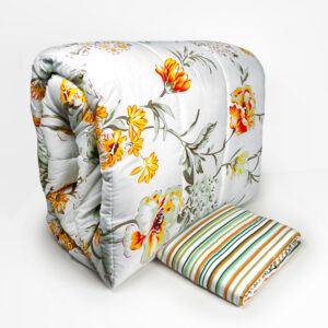 Plumón Estampado + Funda + Sábanas 1.5 plazas / Flores Amarillas - Key Home
