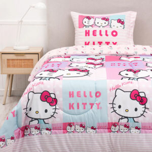 Plumón Microfibra Reversible 1.5 plazas / Hello Kitty Caras - Mashini
