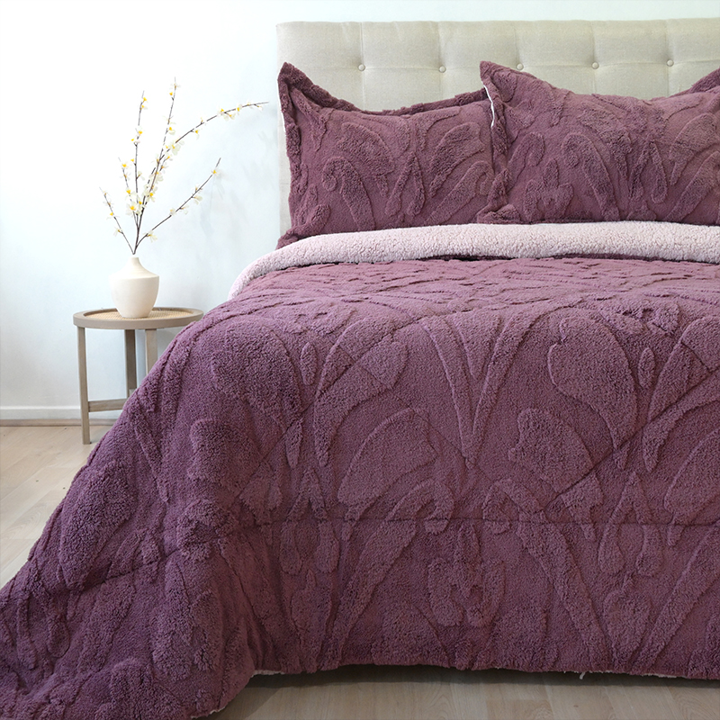Cubrecama Sherpa Jacquard Deluxe 2.5 Plazas / Obispo - Doral - BUALE