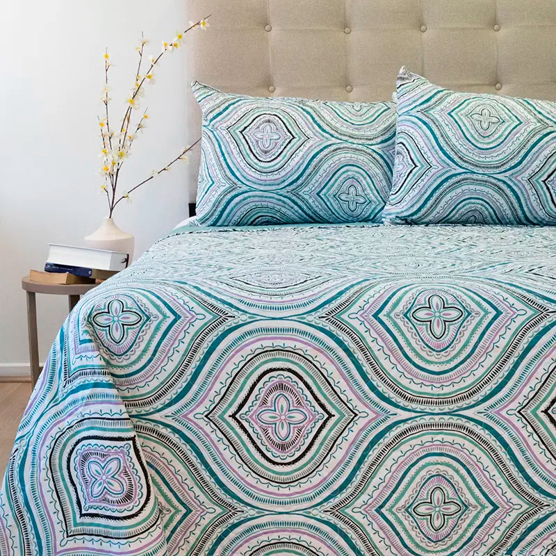 Quilt Stitchy Estampado 2.5 Plazas / Abstracto Petróleo Lila – Doral