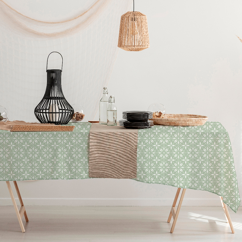 Mantel Rectangular Aurelia Impermeable 150x210cm / Floral Verde – Doral
