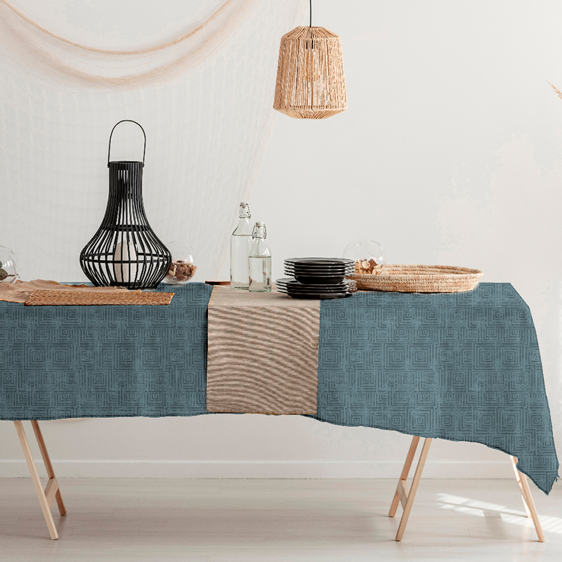 Mantel Rectangular Aurelia Impermeable 150x210cm / Tramado Azul – Doral