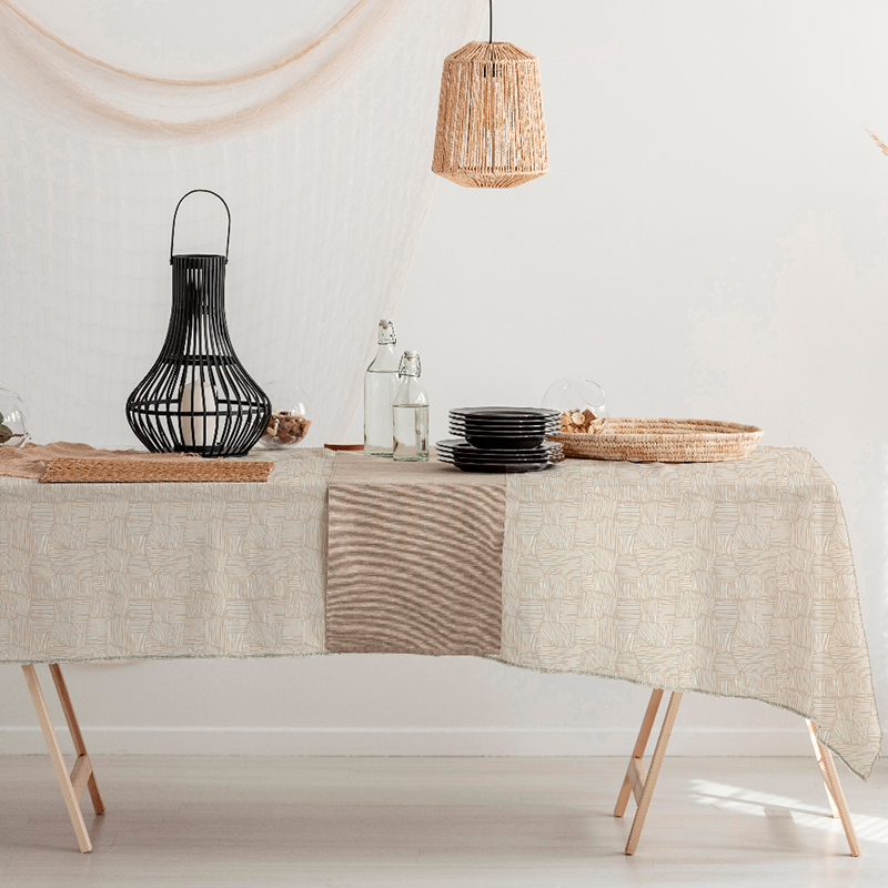 Mantel Rectangular Aurelia Impermeable 150x210cm / Tramado Beige – Doral